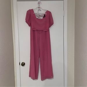 Pink top and pants set from Lulus. Super cute and comfy! Both size XS